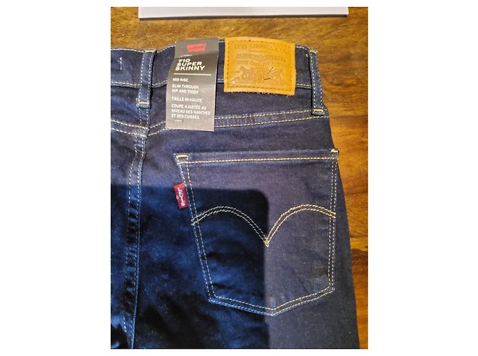 Levi's Super Skynny 710 Vaqueros Azul Oscuro Algodón - vista 2