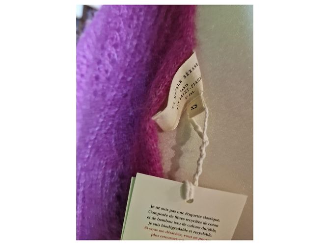 SéZane Suzana Strickjacke Baumwolle Fuchsia Fuschia - Ansicht 10