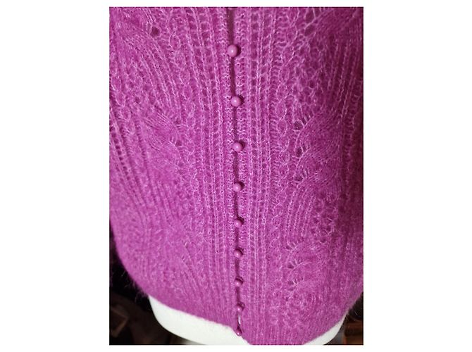 SéZane Suzana Strickjacke Baumwolle Fuchsia Fuschia - Ansicht 4