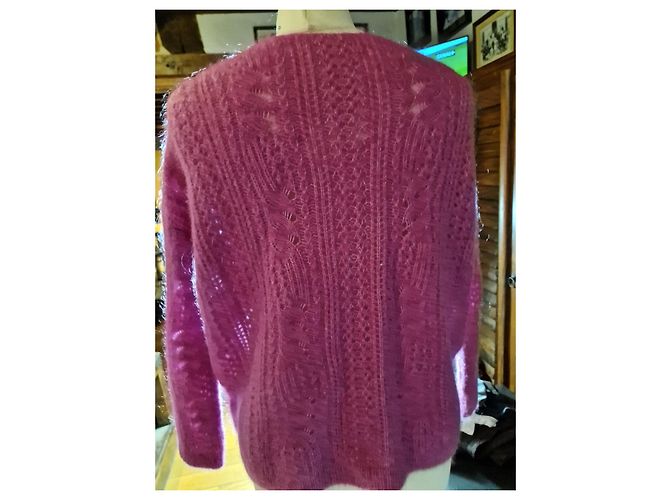 SéZane Suzana Strickjacke Baumwolle Fuchsia Fuschia - Ansicht 5