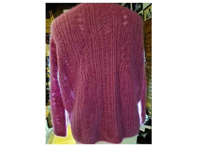 SéZane Suzana Strickjacke Baumwolle Fuchsia Fuschia - Ansicht 6