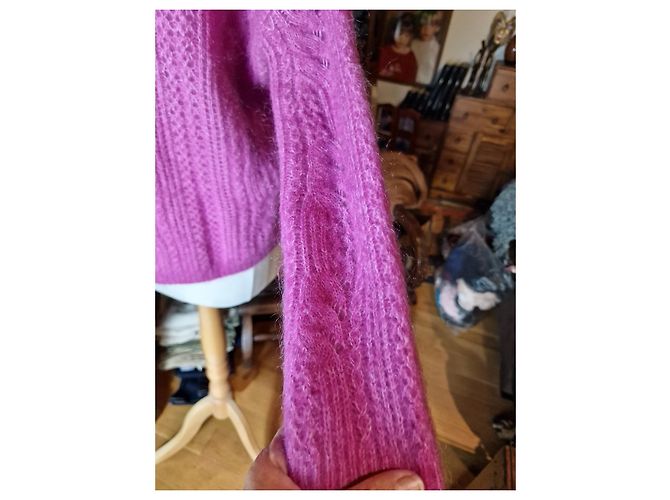 SéZane Suzana Strickjacke Baumwolle Fuchsia Fuschia - Ansicht 7