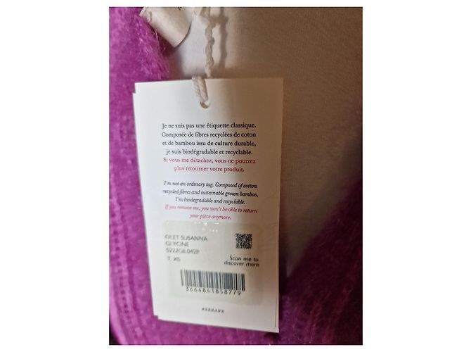 SéZane Suzana Strickjacke Baumwolle Fuchsia Fuschia - Ansicht 8