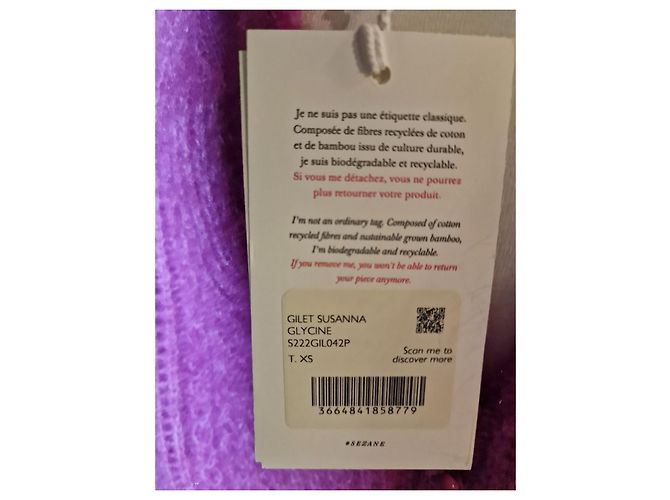 SéZane Suzana Strickjacke Baumwolle Fuchsia Fuschia - Ansicht 9