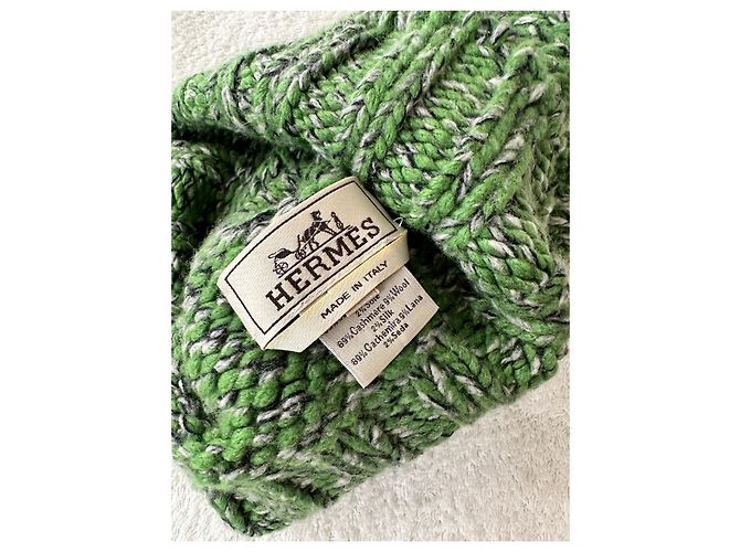 Hermès Cappello a cuffia verde vintage - vista 4