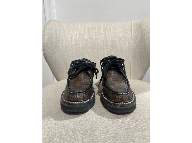 LOUIS VUITTON  Mules & clogs T.EU 37.5 cloth Brown - view 3