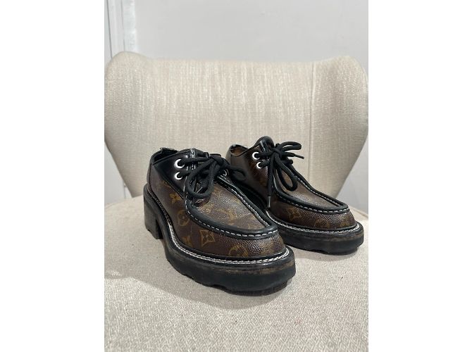 LOUIS VUITTON  Mules & clogs T.EU 37.5 cloth Brown - view 4