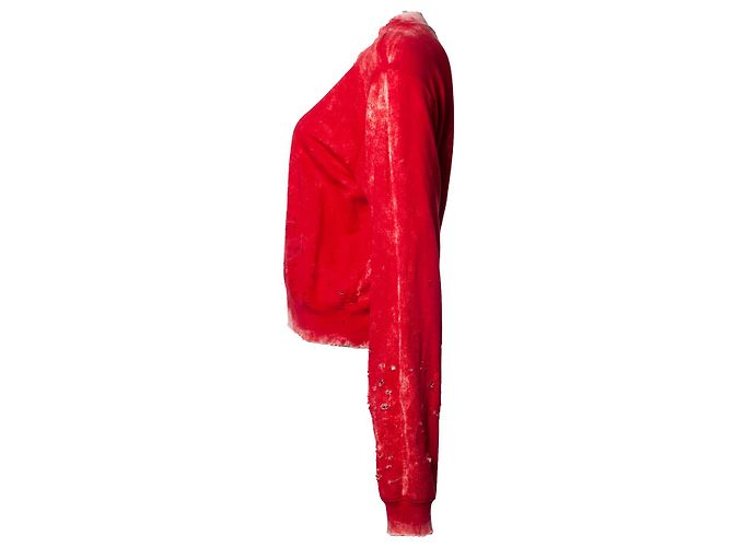 Autre Marque Baumwollbürger, Roter, zerlumpter Pullover - Ansicht 2
