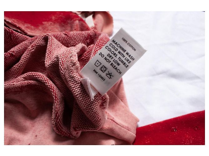 Autre Marque Baumwollbürger, Roter, zerlumpter Pullover - Ansicht 5