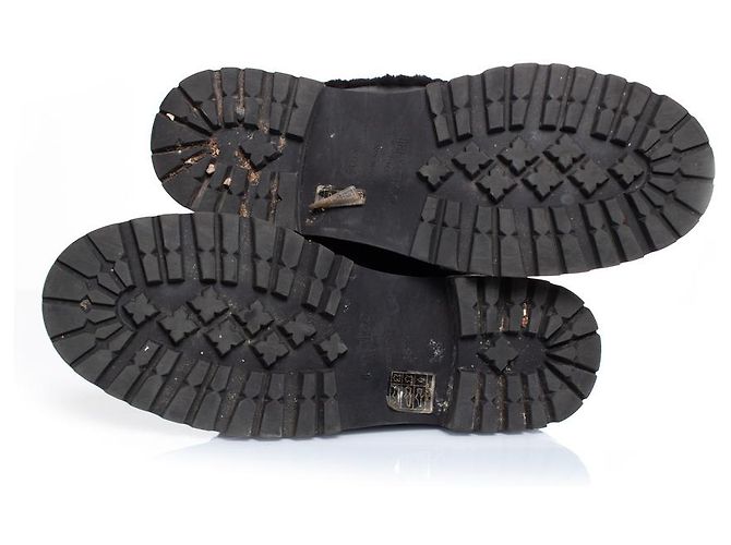 Jimmy Choo, Stivali stringati in pelle impreziositi da pelliccia Nero - vista 7