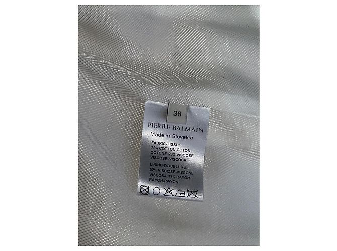 Pierre Balmain Blazer Cremefarben Baumwolle Viscose Weiß - Ansicht 10