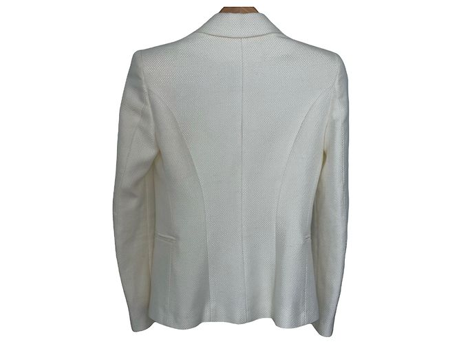 Pierre Balmain Blazer Cremefarben Baumwolle Viscose Weiß - Ansicht 3