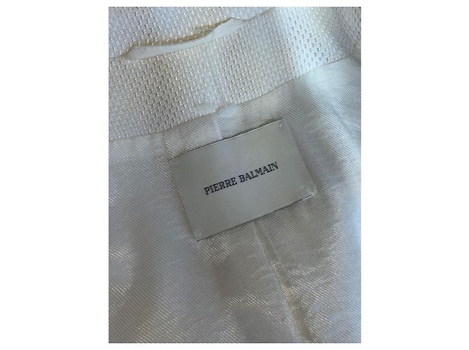 Pierre Balmain Blazer Cremefarben Baumwolle Viscose Weiß - Ansicht 4
