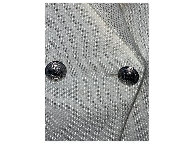 Pierre Balmain Blazer Cremefarben Baumwolle Viscose Weiß - Ansicht 6