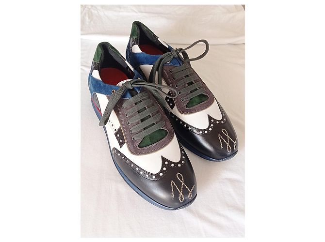 Silvano Lattanzi Sneakers stringate Nero Bianco Grigio Blu chiaro - vista 2