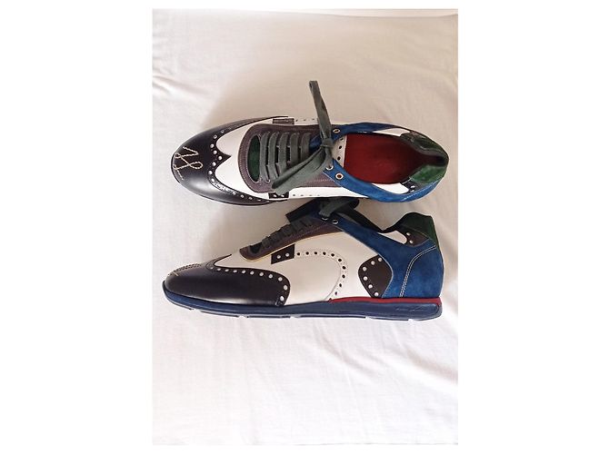 Silvano Lattanzi Sneakers stringate Nero Bianco Grigio Blu chiaro - vista 5