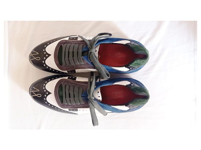 Silvano Lattanzi Sneakers stringate Nero Bianco Grigio Blu chiaro - vista 6