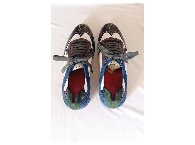 Silvano Lattanzi Sneakers stringate Nero Bianco Grigio Blu chiaro - vista 7