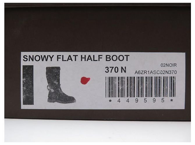 CHAUSSURES LOUIS VUITTON SNOWY FLAT HALF BOOT 36.5 37 PEAU LAINEE FOURREES Noir - vue 10