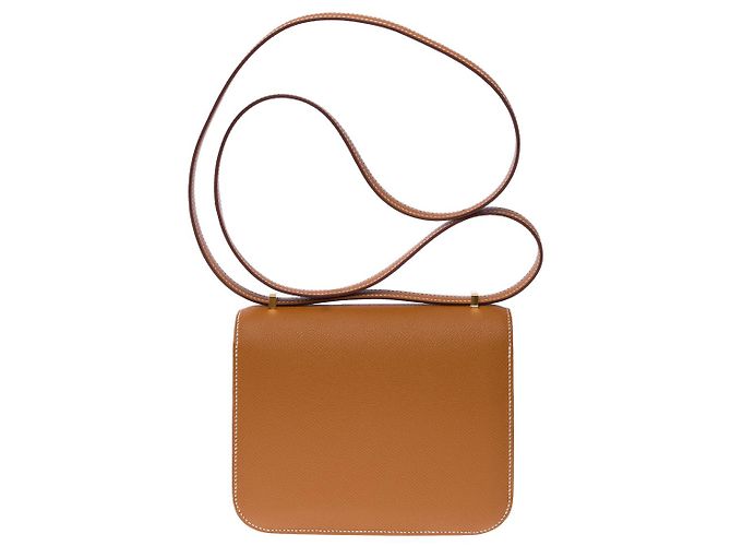Hermès Sac HERMES Constance en Cuir Doré - 101344 - vue 3