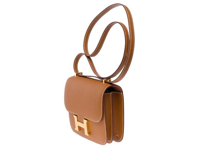 Hermès Sac HERMES Constance en Cuir Doré - 101344 - vue 4