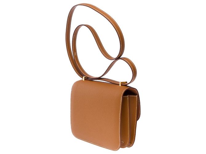 Hermès Sac HERMES Constance en Cuir Doré - 101344 - vue 5