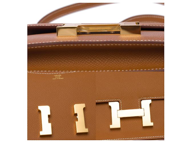 Hermès Sac HERMES Constance en Cuir Doré - 101344 - vue 6
