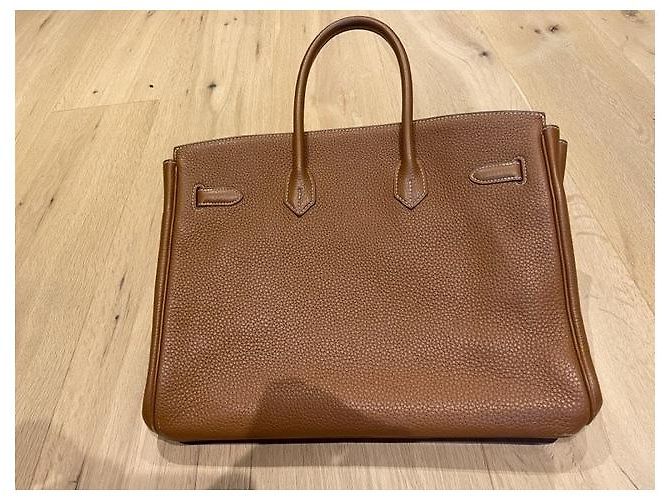 Borsa a mano Hermès Birkin 35 in pelle Cognac - vista 2
