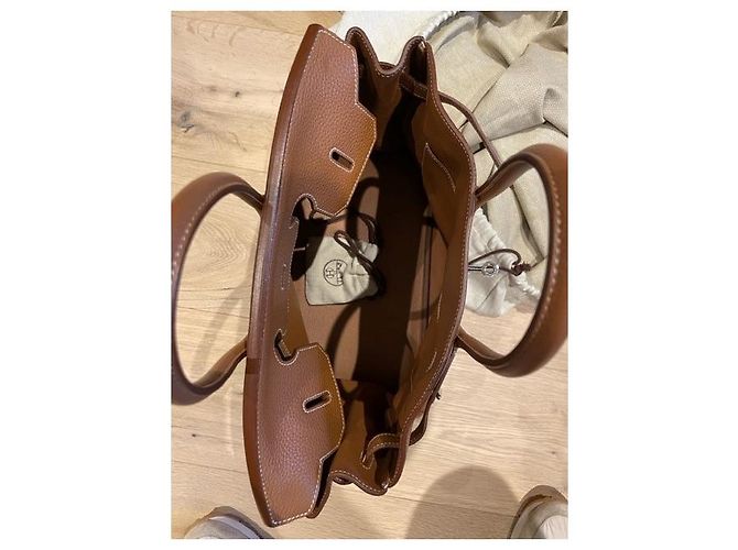 Borsa a mano Hermès Birkin 35 in pelle Cognac - vista 4