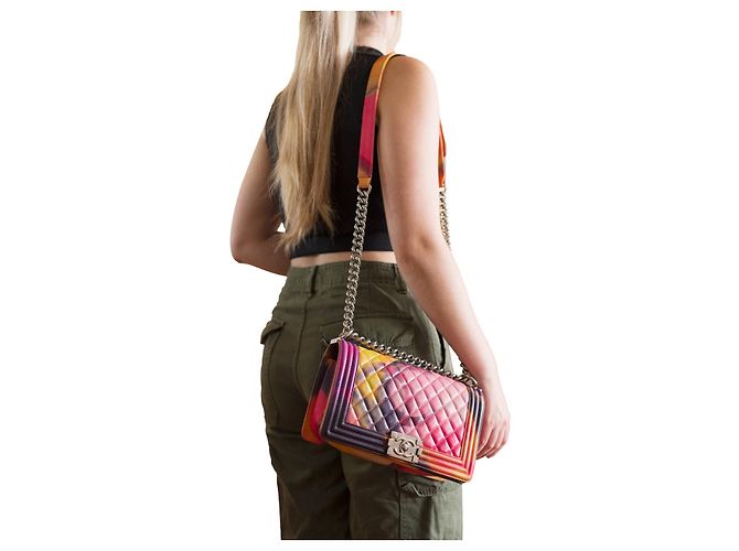 Boy Borsa CHANEL Bambino in Pelle Multicolor - 101355 Multicolore - vista 11