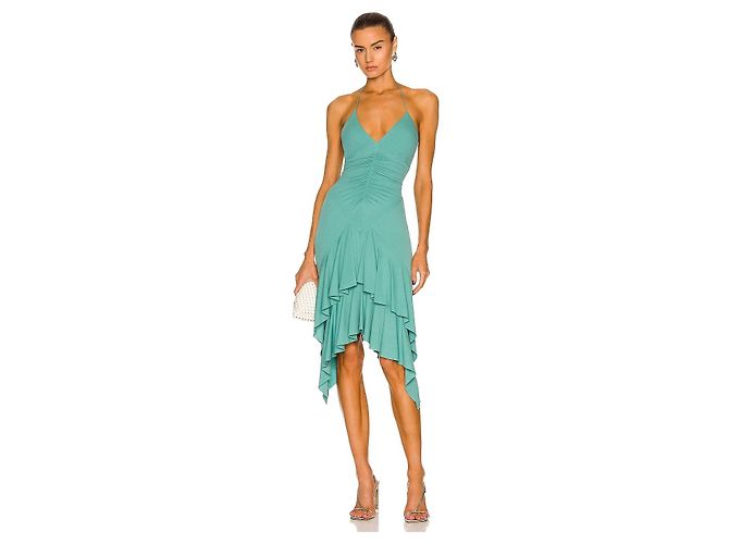 Alexandre Vauthier Hi-Low Kleid ärmellos Mintgrün - Ansicht 7