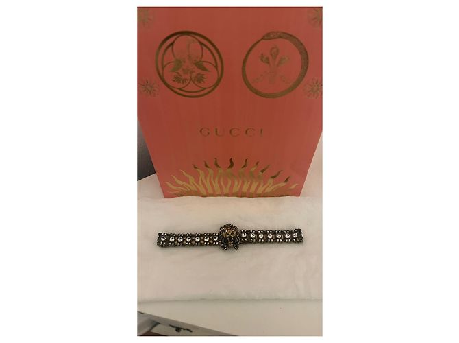 Gucci Choker Kette Kristalle Lion Head Golden - Ansicht 4