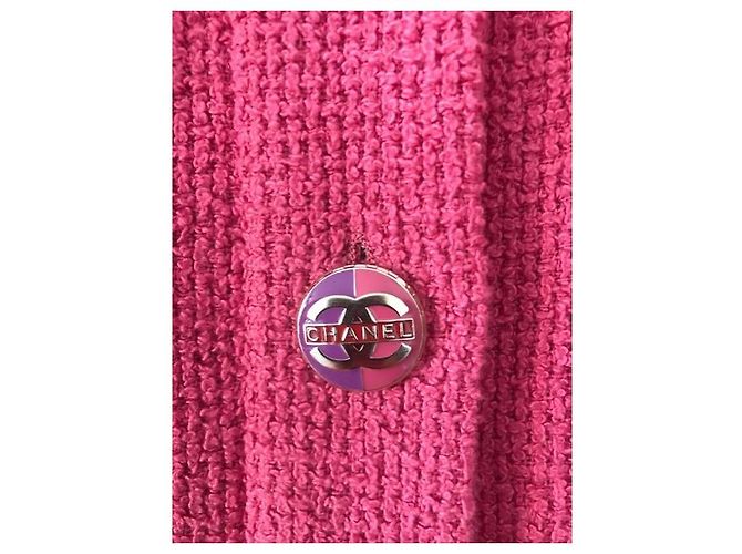 Mono corto Chanel en tweed rosa - vista 5