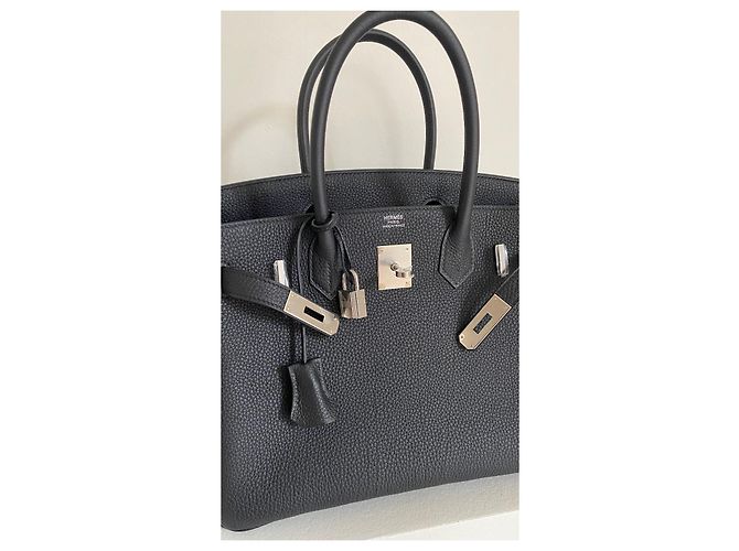 Hermès Birkin 30 in pelle Togo nera Nero - vista 5