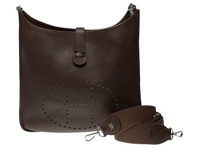 Hermès Sac HERMES Evelyne en Cuir Marron - 101349 - vue 2