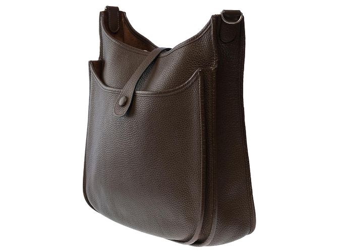 Hermès Sac HERMES Evelyne en Cuir Marron - 101349 - vue 7
