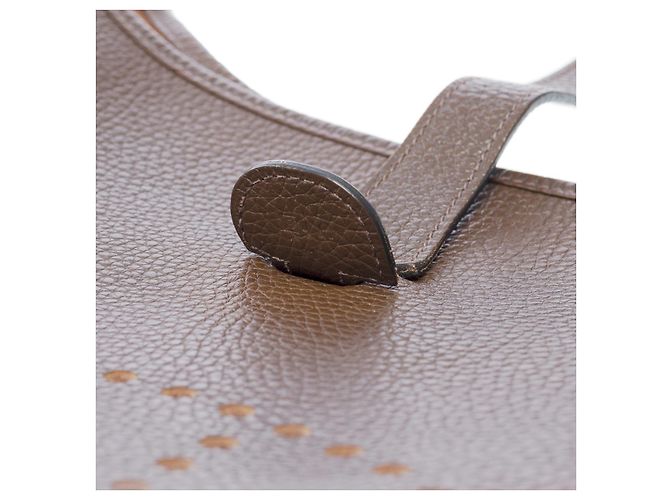 Hermès Sac HERMES Evelyne en Cuir Marron - 101349 - vue 9