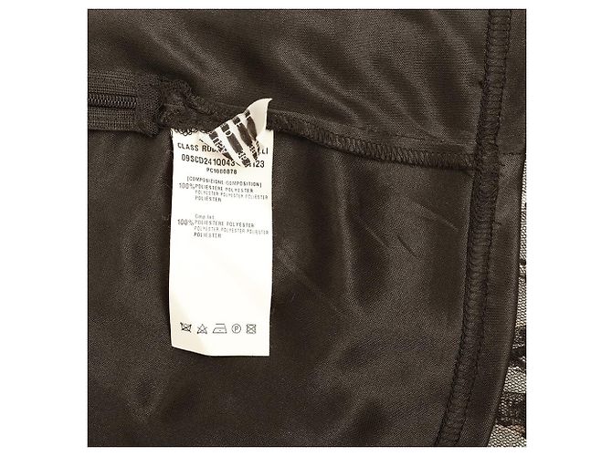 Class Roberto Cavalli Blusa sin mangas con estampado de cebra de red negra sz 42 Negro Plata - vista 4