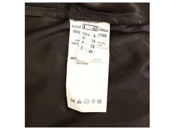 Class Roberto Cavalli Blusa sin mangas con estampado de cebra de red negra sz 42 Negro Plata - vista 5