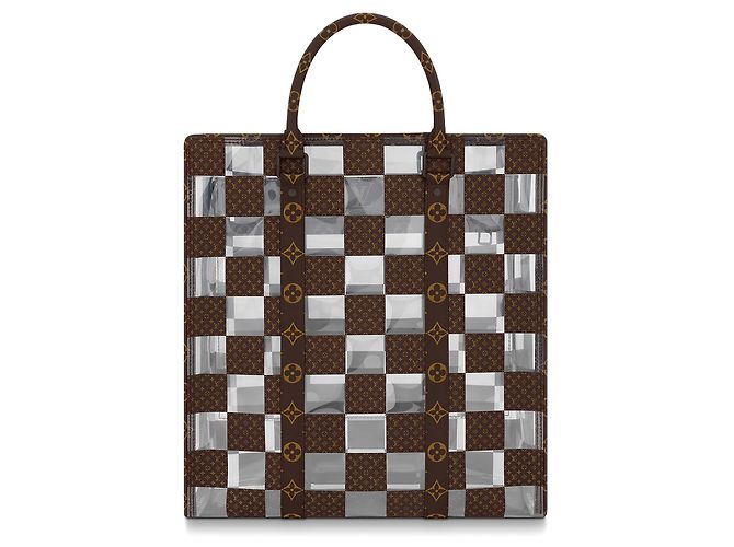Louis Vuitton Sac Plat Monogram Chess Tela Marrone - vista 3