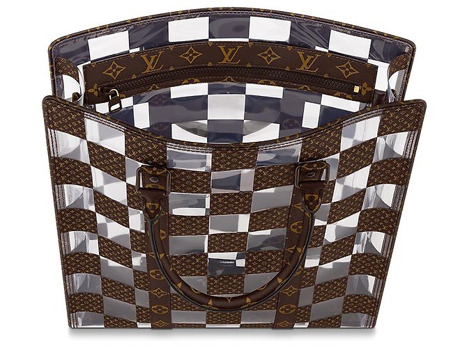 Louis Vuitton Sac Plat Monogram Chess Tela Marrone - vista 4