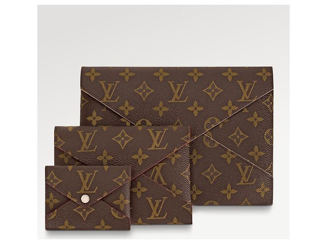 Louis Vuitton Kirigami Set de 3 Bolsos de Tela Monogram Marrón Castaño - vista 2