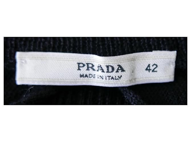 Prada Fall 2006 Suéter com babados de seda e lã Preto - vista 6