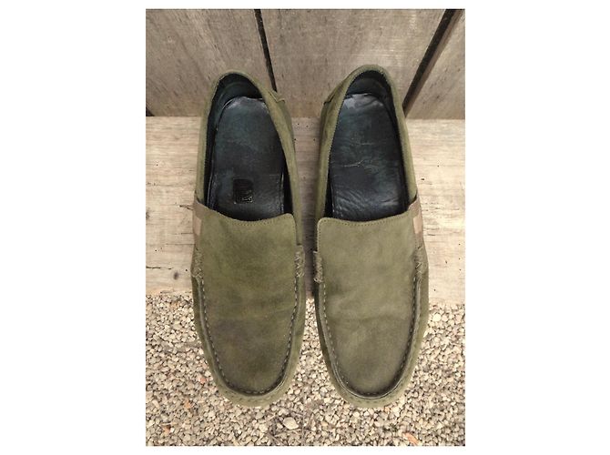 Mocassini Gucci Verde Oliva Scamosciati 42 - vista 2
