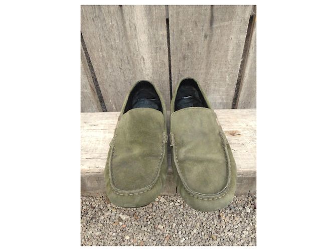 Mocassini Gucci Verde Oliva Scamosciati 42 - vista 5