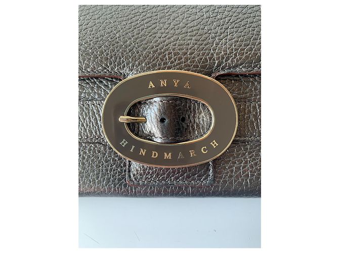 Anya Hindmarch Cartella da viaggio in pelle bronzo - vista 4