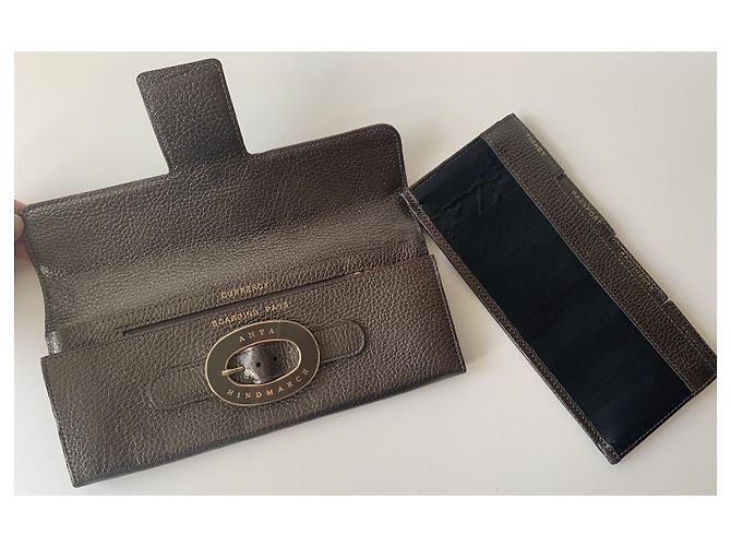 Anya Hindmarch Cartella da viaggio in pelle bronzo - vista 5