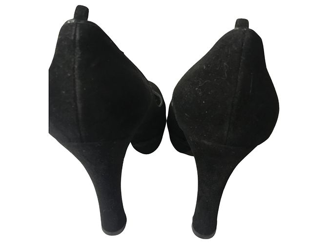 Décolleté Casadei in scamosciato nero - vista 3