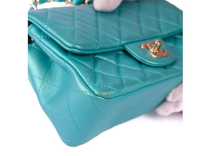 Classique Chanel - Sac Timeless Timeless Bleu Tiffany Timeless - vue 10