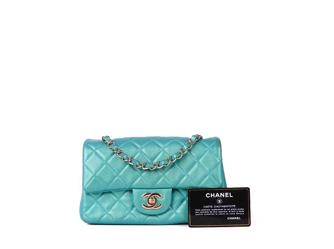 Classique Chanel - Sac Timeless Timeless Bleu Tiffany Timeless - vue 11